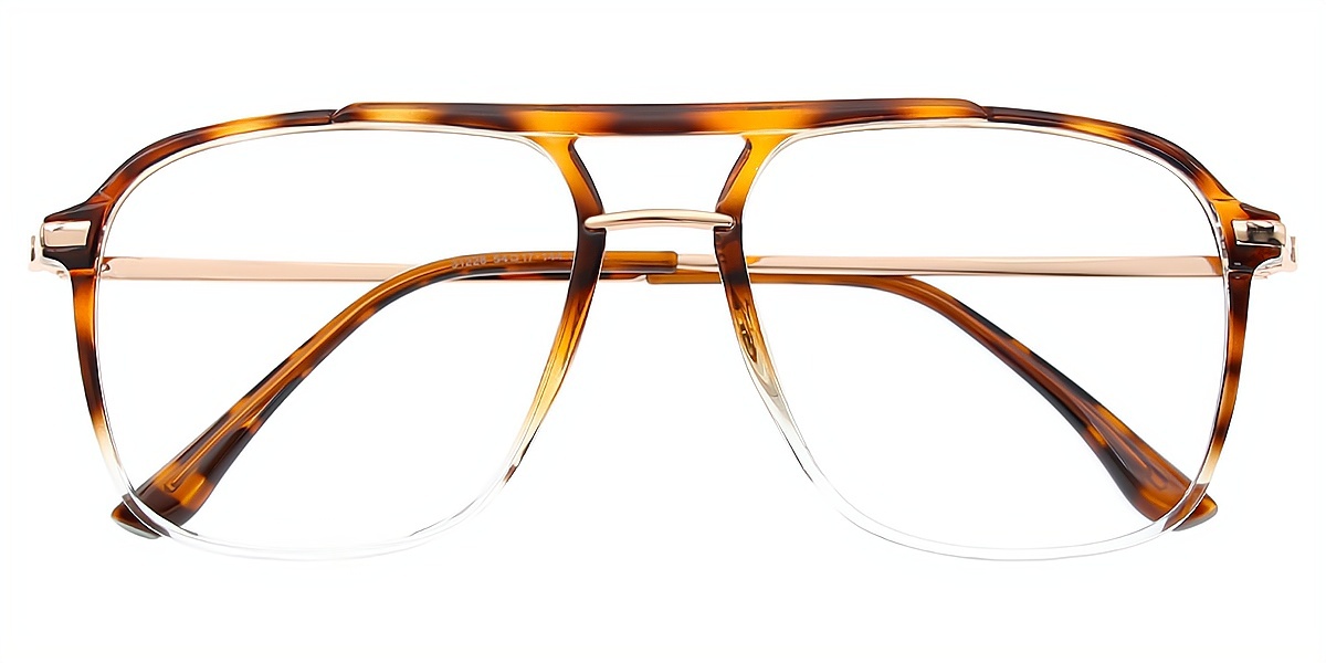 Tortoise Aviator Classic Mixed Materials Eyeglasses