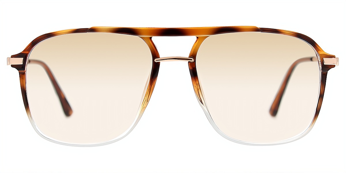 Tortoise Aviator Classic Mixed Materials Eyeglasses