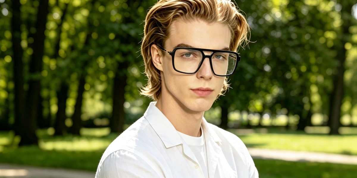 Black Aviator Classic TR90 Eyeglasses