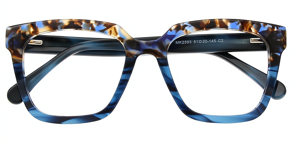 Blue Tortoise Horn Unique Acetate Eyeglasses