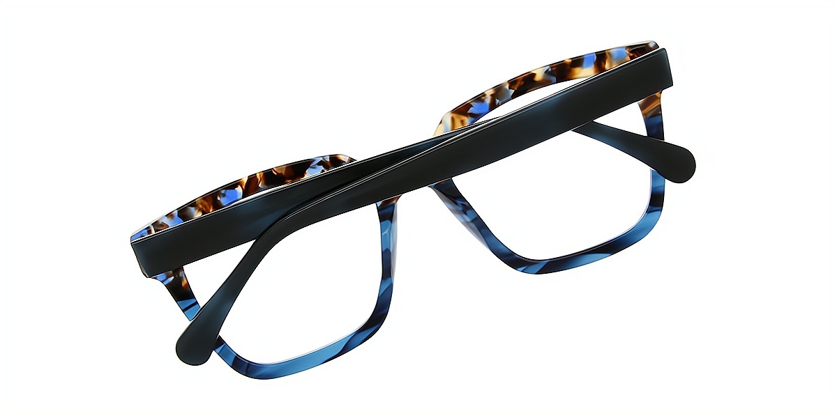Blue Tortoise Horn Unique Acetate Eyeglasses