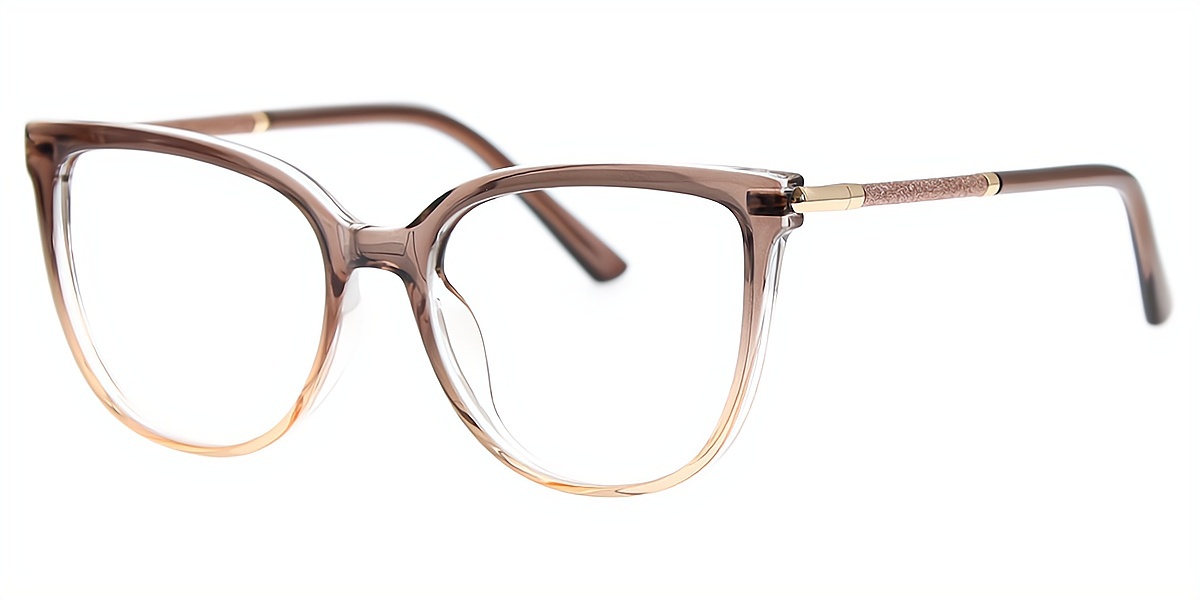 Brown Gradient Cat Eye Elegant TR90 Eyeglasses