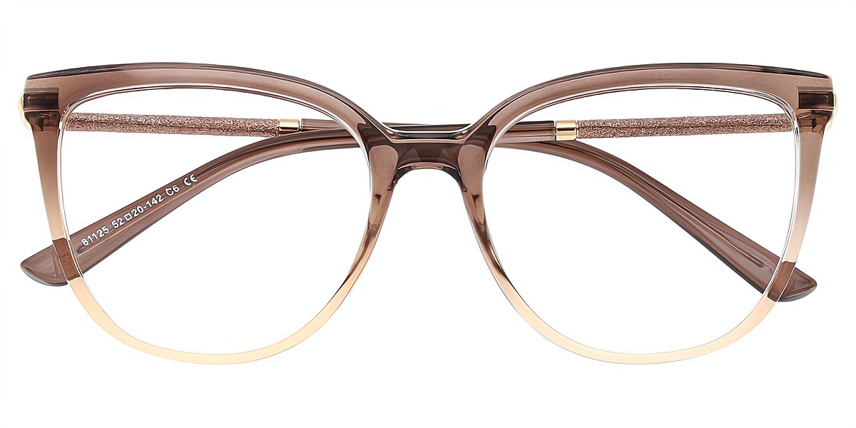 Brown Gradient Cat Eye Elegant TR90 Eyeglasses