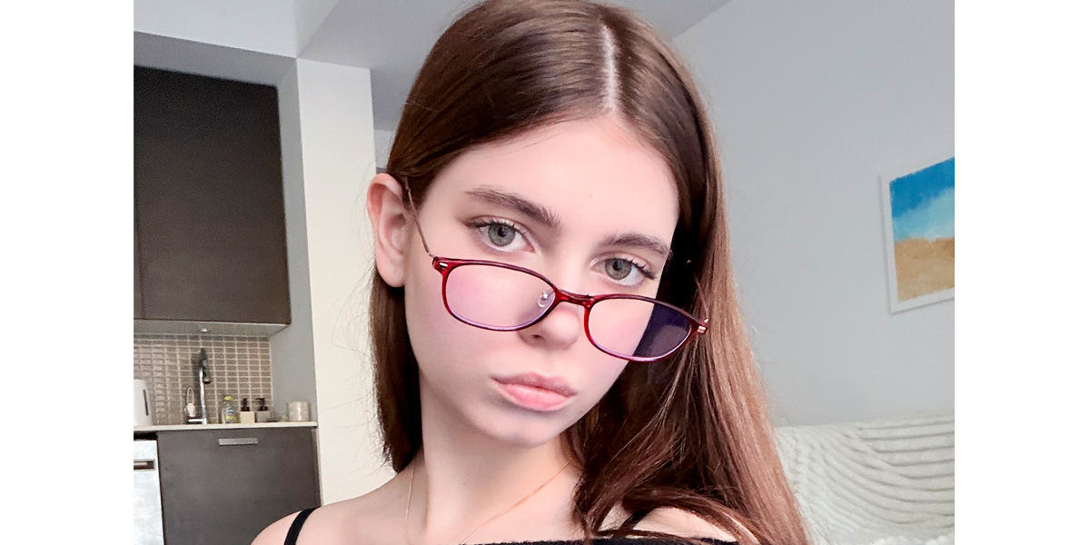 Red Rectangle Simple Lightweight TR90 Eyeglasses