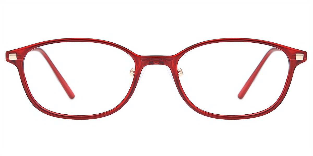 Red Rectangle Simple Lightweight TR90 Eyeglasses