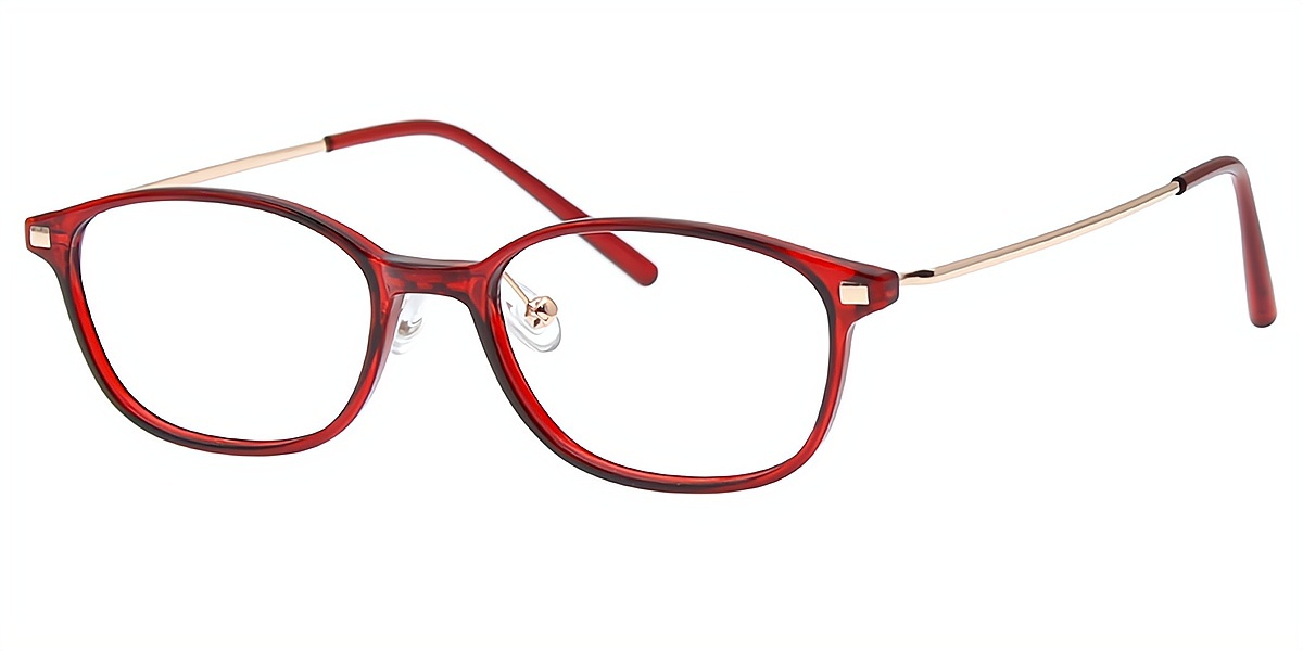 Red Rectangle Simple Lightweight TR90 Eyeglasses