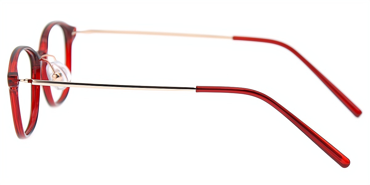 Red Rectangle Simple Lightweight TR90 Eyeglasses