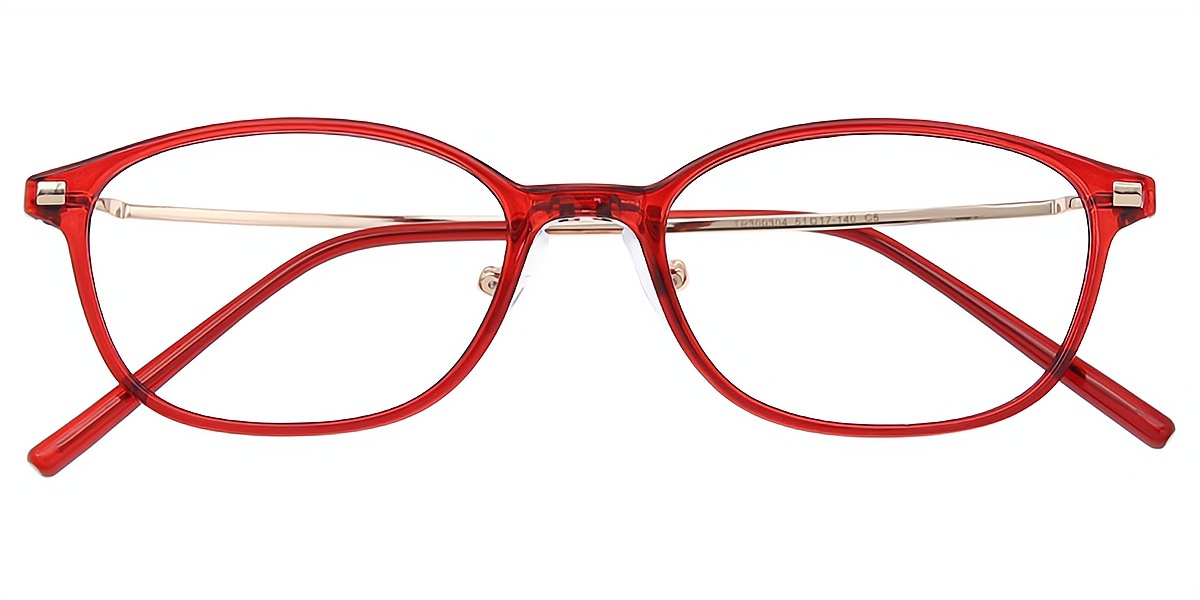 Red Rectangle Simple Lightweight TR90 Eyeglasses