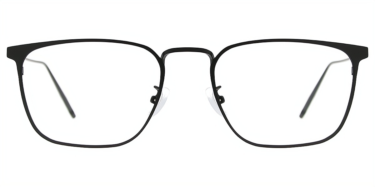 Black Browline Retro Simple Metal Eyeglasses