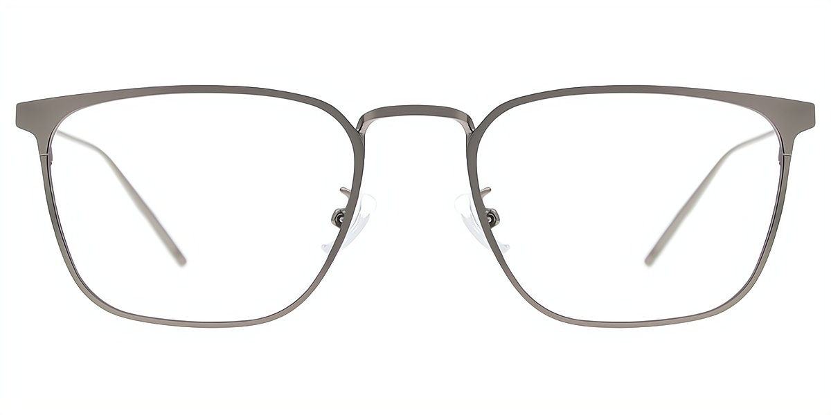 Gray Browline Retro Simple Metal Eyeglasses