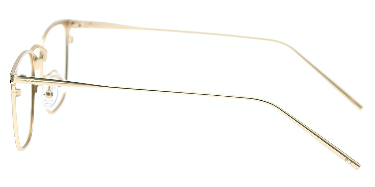 Black Gold Browline Retro Simple Metal Eyeglasses