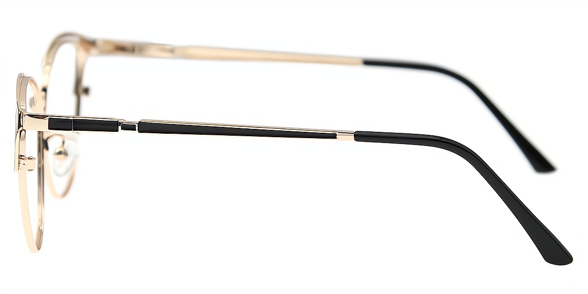 Black Cat Eye Refined Metal Eyeglasses
