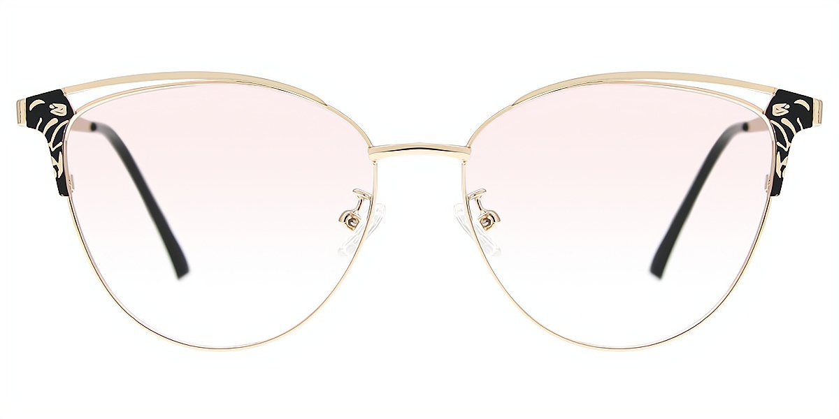 Black Cat Eye Refined Metal Eyeglasses
