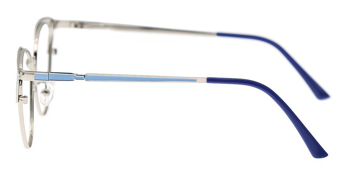Blue Cat Eye Refined Metal Eyeglasses