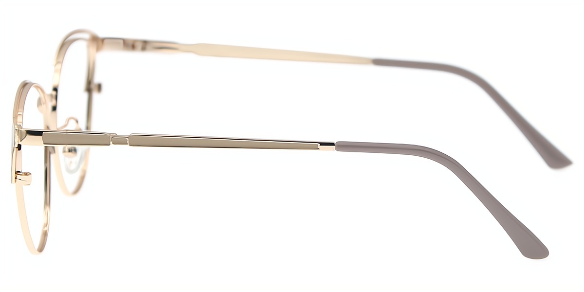 Brown Cat Eye Refined Metal Eyeglasses