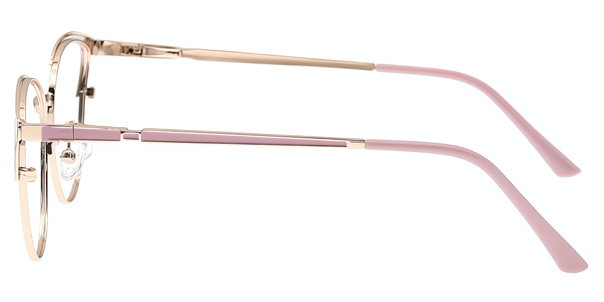 Pink Cat Eye Refined Metal Eyeglasses