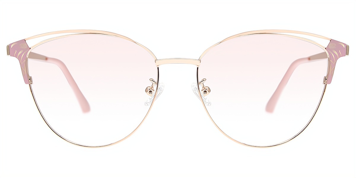 Pink Cat Eye Refined Metal Eyeglasses