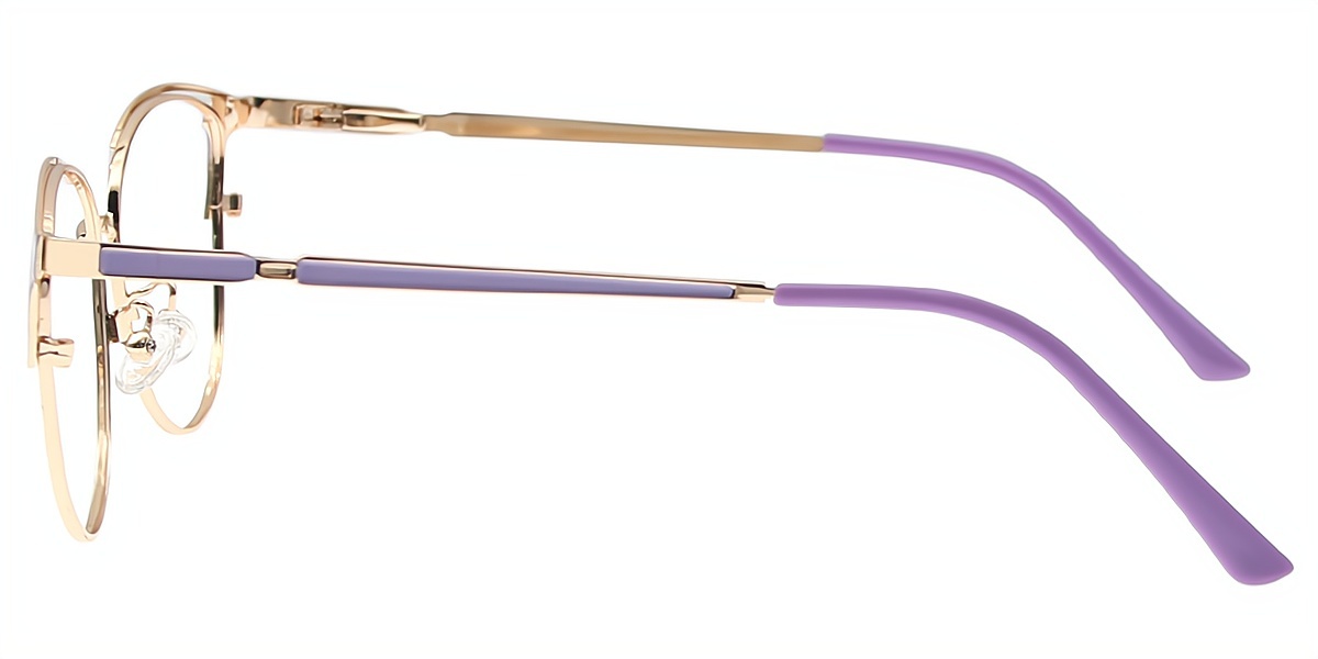 Purple Cat Eye Refined Metal Eyeglasses