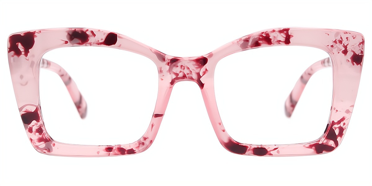 Pink Butterfly Wide Plastic Eyeglasses