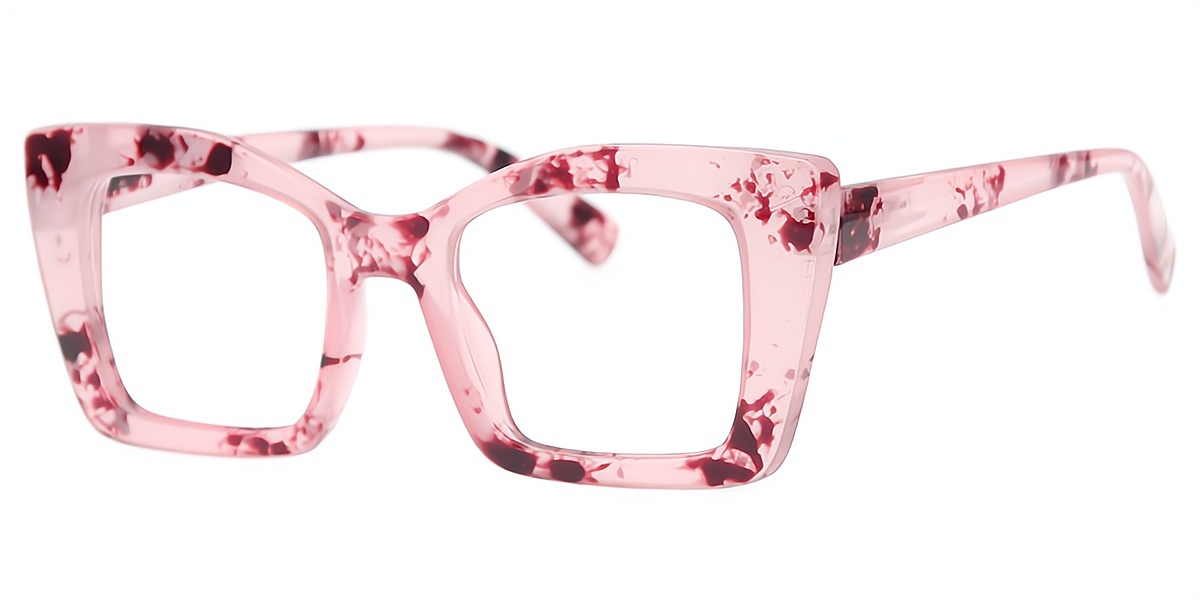 Pink Butterfly Wide Plastic Eyeglasses