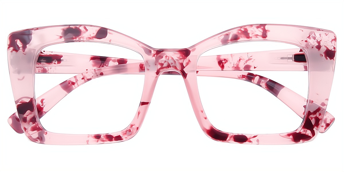 Pink Butterfly Wide Plastic Eyeglasses
