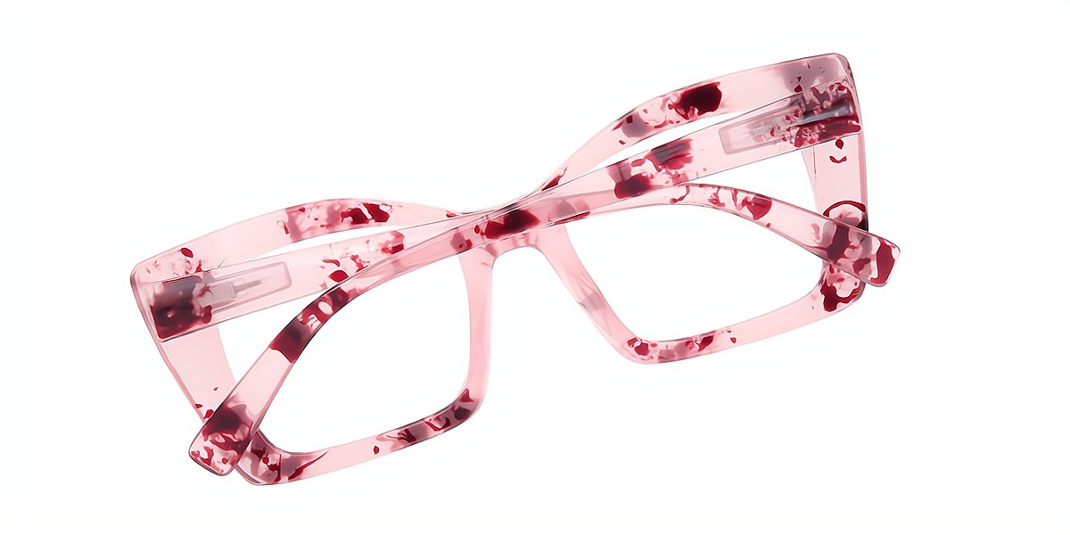 Pink Butterfly Wide Plastic Eyeglasses