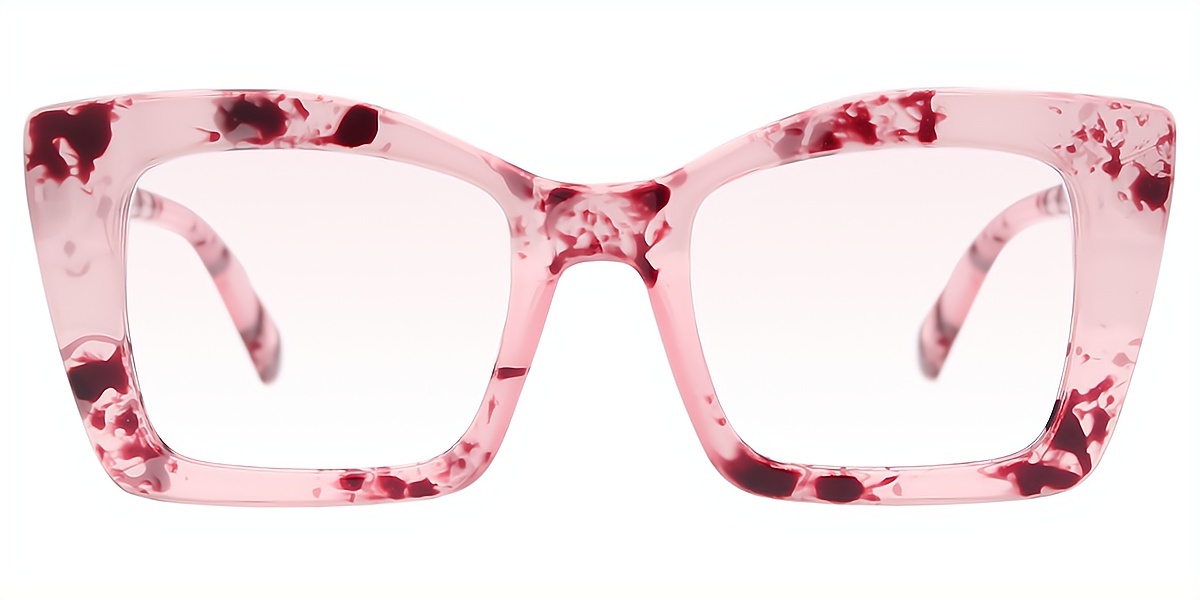 Pink Butterfly Wide Plastic Eyeglasses