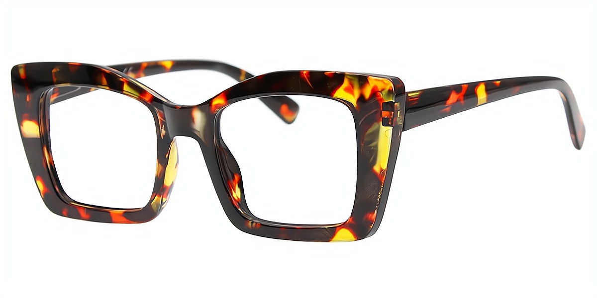 Tortoise Butterfly Wide Plastic Eyeglasses