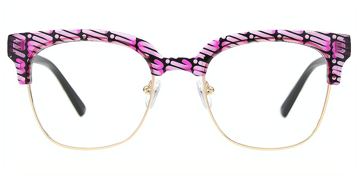 Purple Horn Unique Mixed Materials Eyeglasses