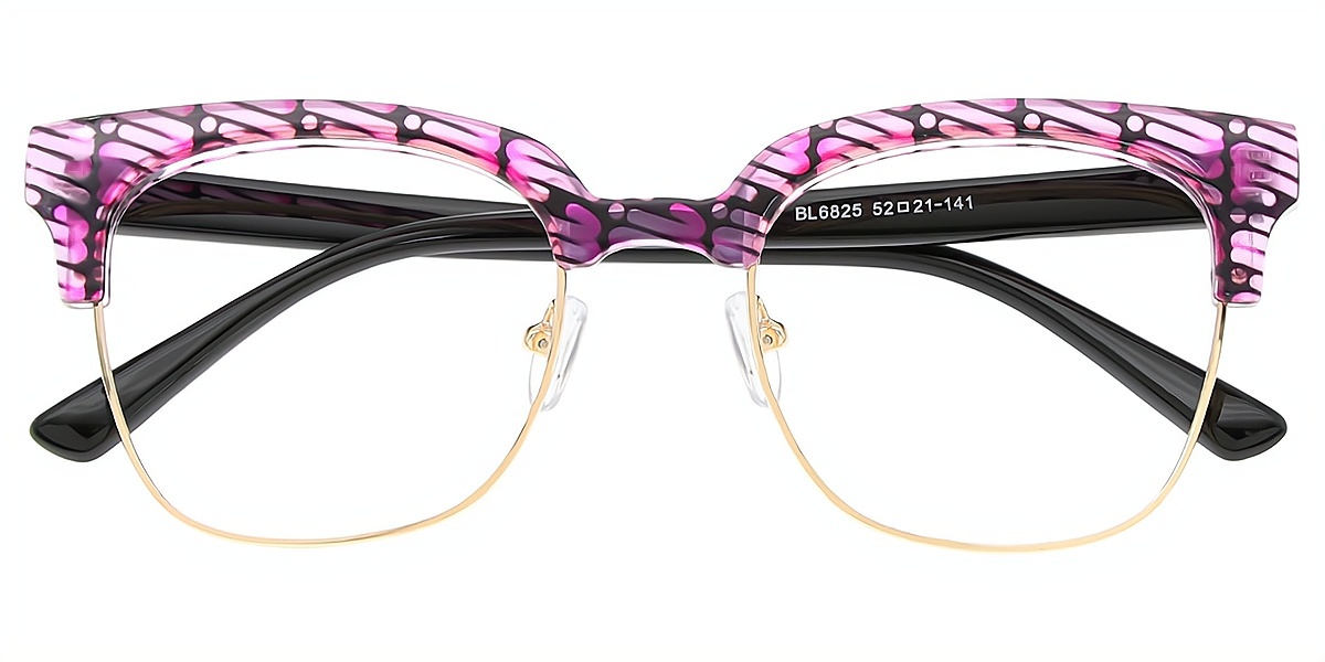 Purple Horn Unique Mixed Materials Eyeglasses
