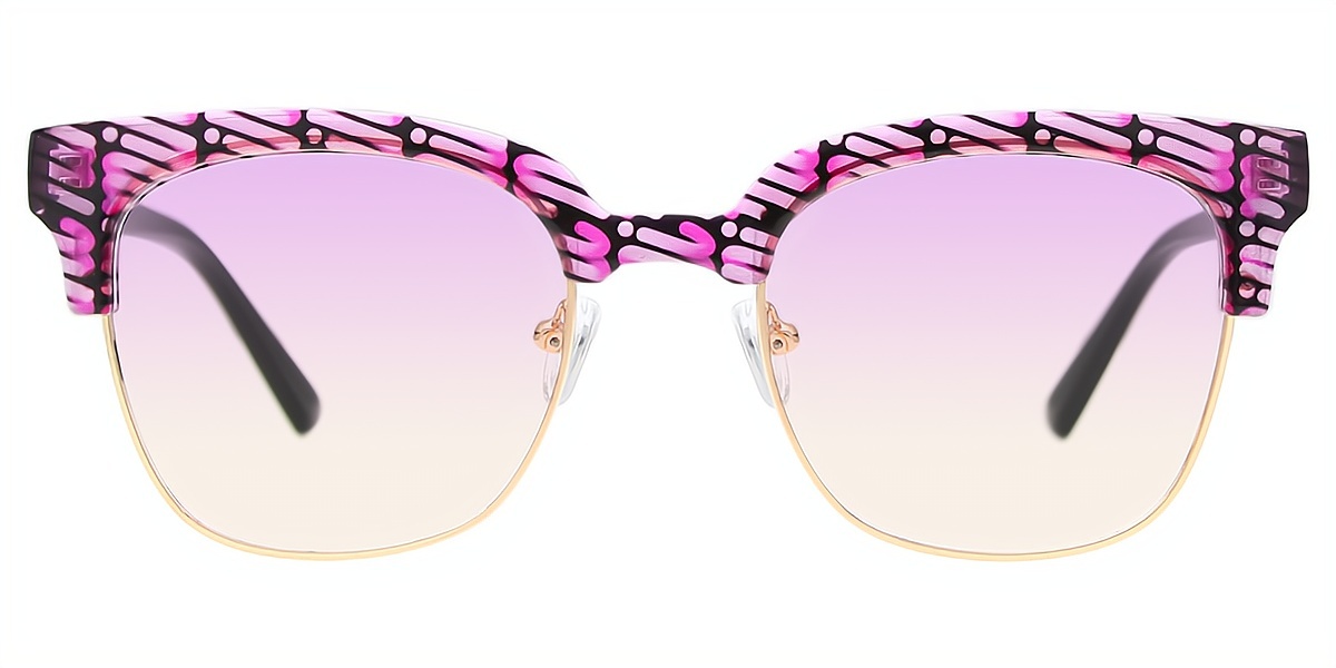 Purple Horn Unique Mixed Materials Eyeglasses