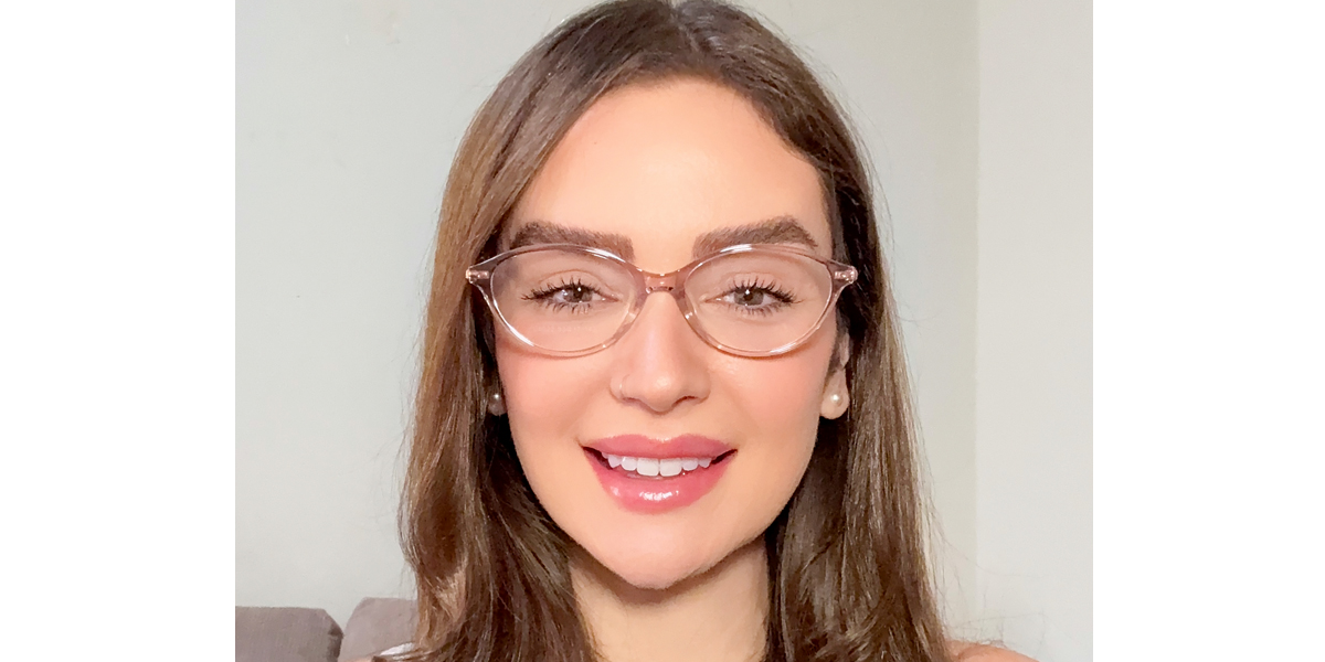 Pink Gradient Cat Eye Elegant Mixed Materials Eyeglasses