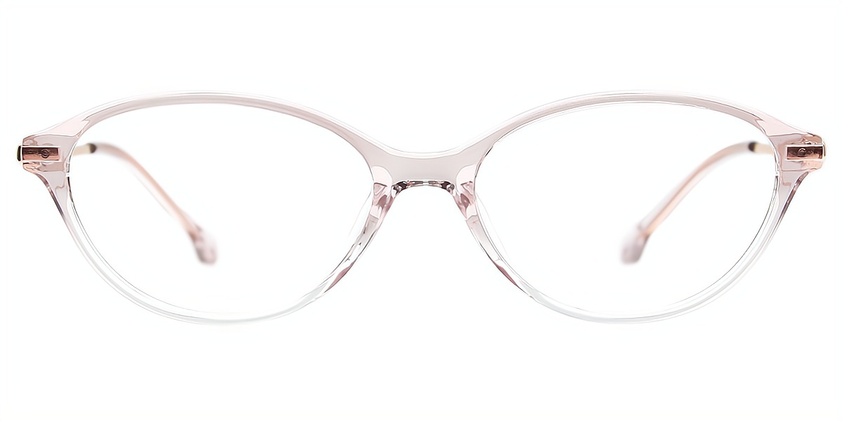 Pink Gradient Cat Eye Elegant Mixed Materials Eyeglasses