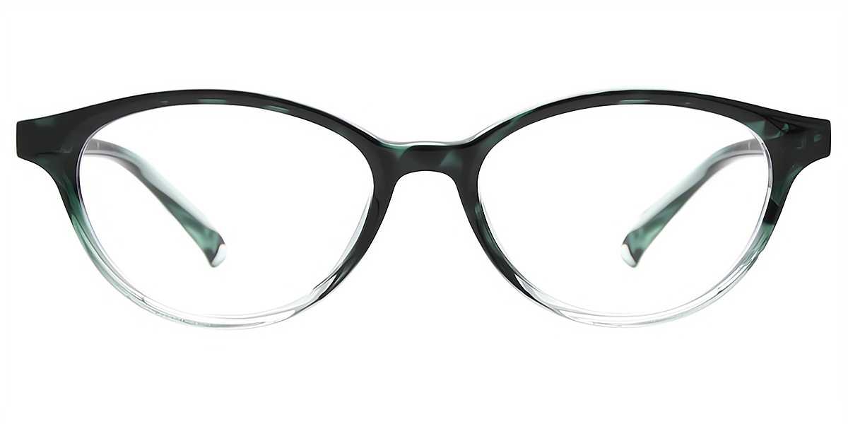 Green Gradient Cat Eye Refined Mixed Materials Eyeglasses