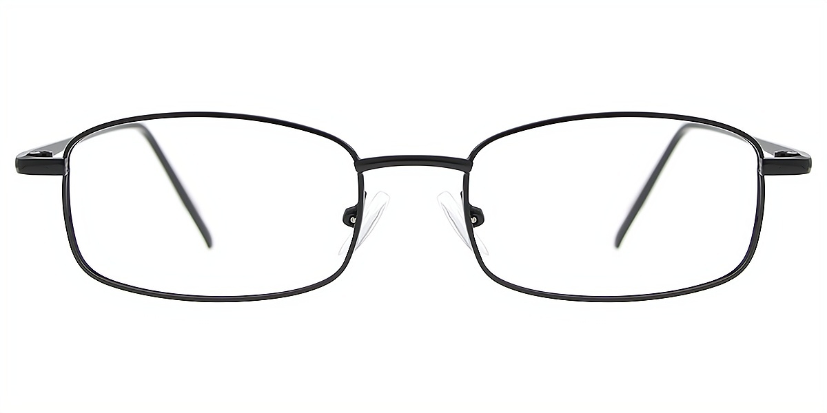Black Rectangle Simple Metal Eyeglasses