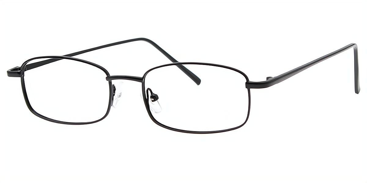 Black Rectangle Simple Metal Eyeglasses