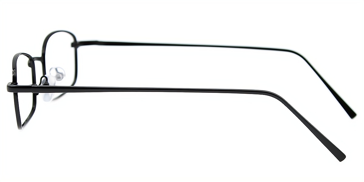 Black Rectangle Simple Metal Eyeglasses
