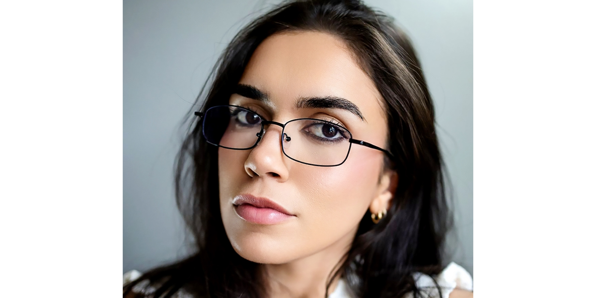 Black Rectangle Simple Metal Eyeglasses