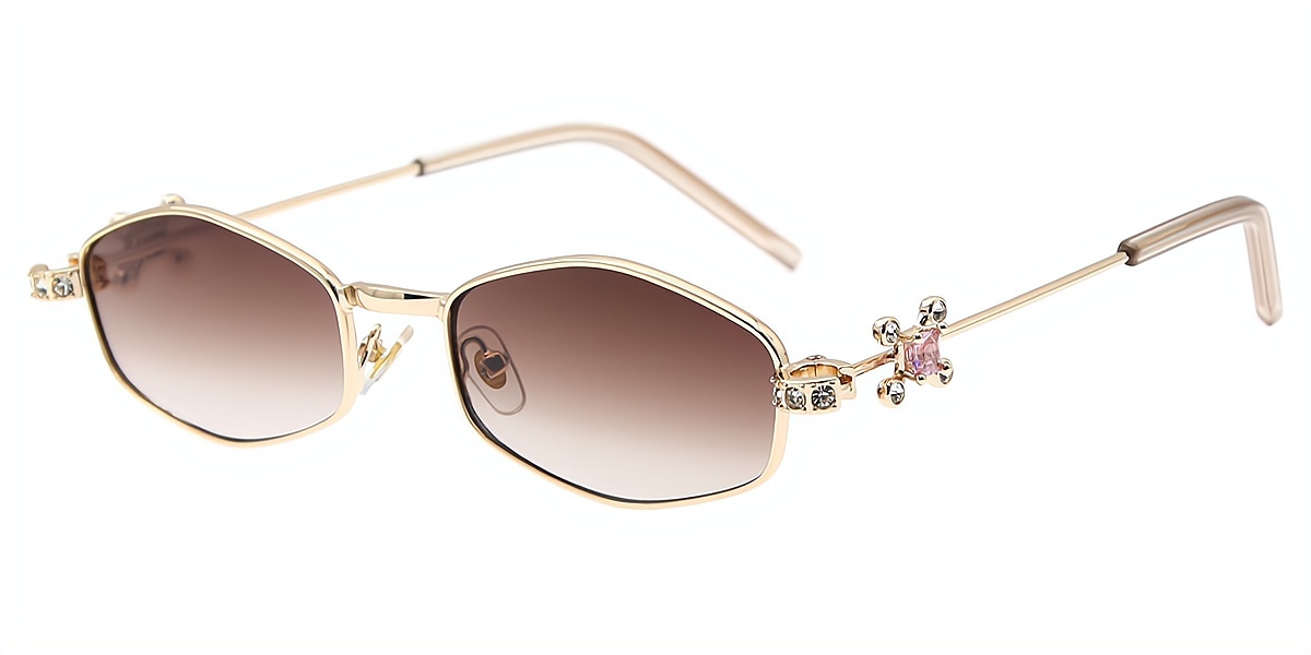 Golden Oval Modish Metal Eyeglasses