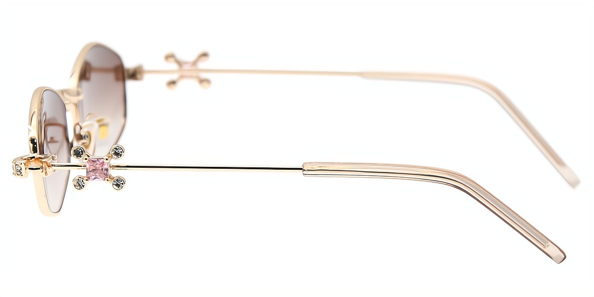 Golden Oval Modish Metal Eyeglasses