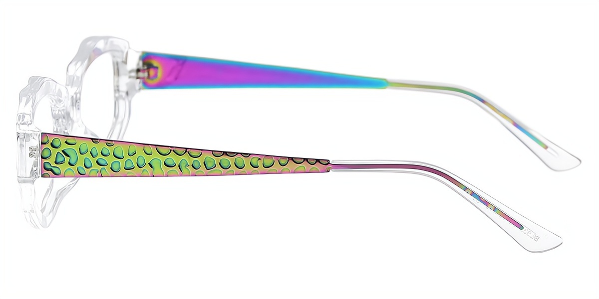 Clear Geometric Unique Mixed Materials Eyeglasses