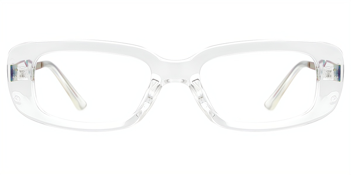Clear Rectangle Unique Mixed Materials Eyeglasses