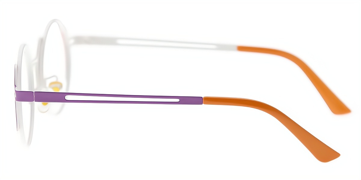 White Round Chic Metal Eyeglasses