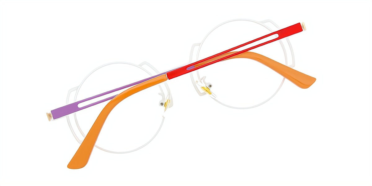 White Round Chic Metal Eyeglasses