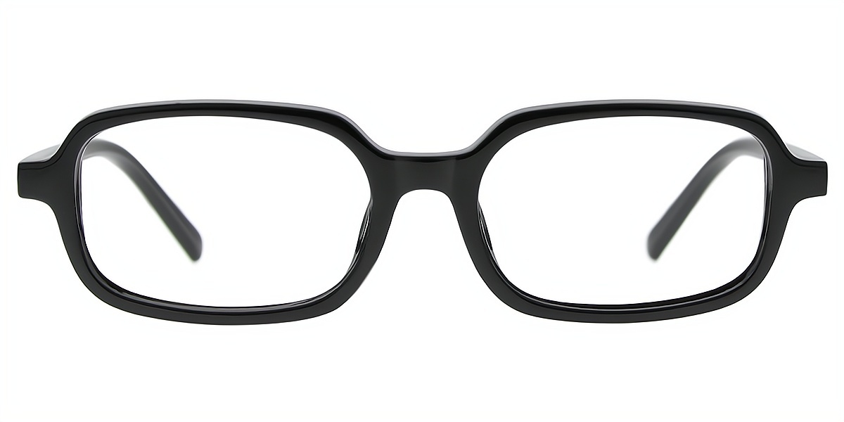 Black Rectangle Chic Plastic Eyeglasses