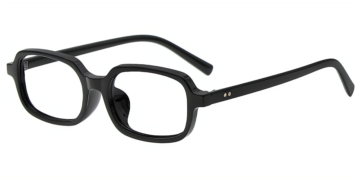 Black Rectangle Chic Plastic Eyeglasses