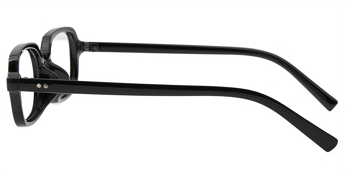 Black Rectangle Chic Plastic Eyeglasses