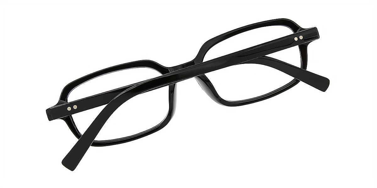 Black Rectangle Chic Plastic Eyeglasses