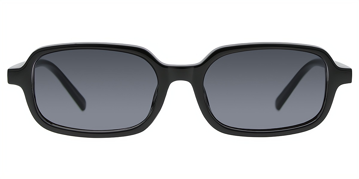 Black Rectangle Chic Plastic Eyeglasses