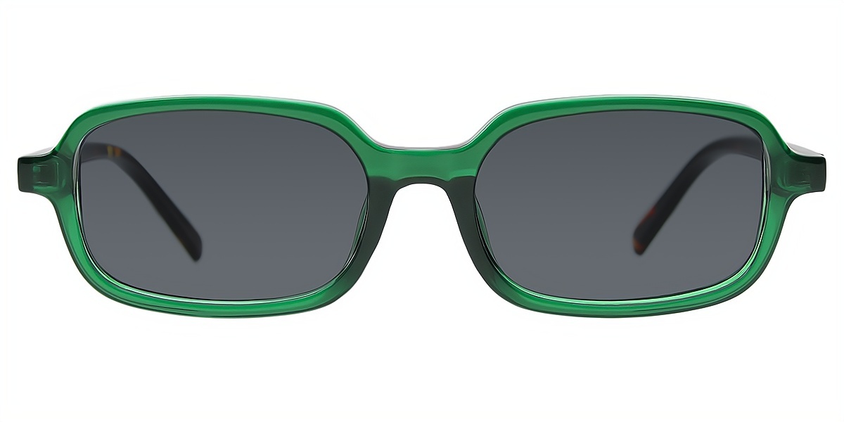 Green Rectangle Chic Plastic Eyeglasses